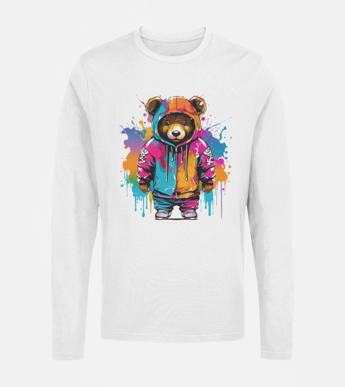 Bear In Rainbow Hoodie