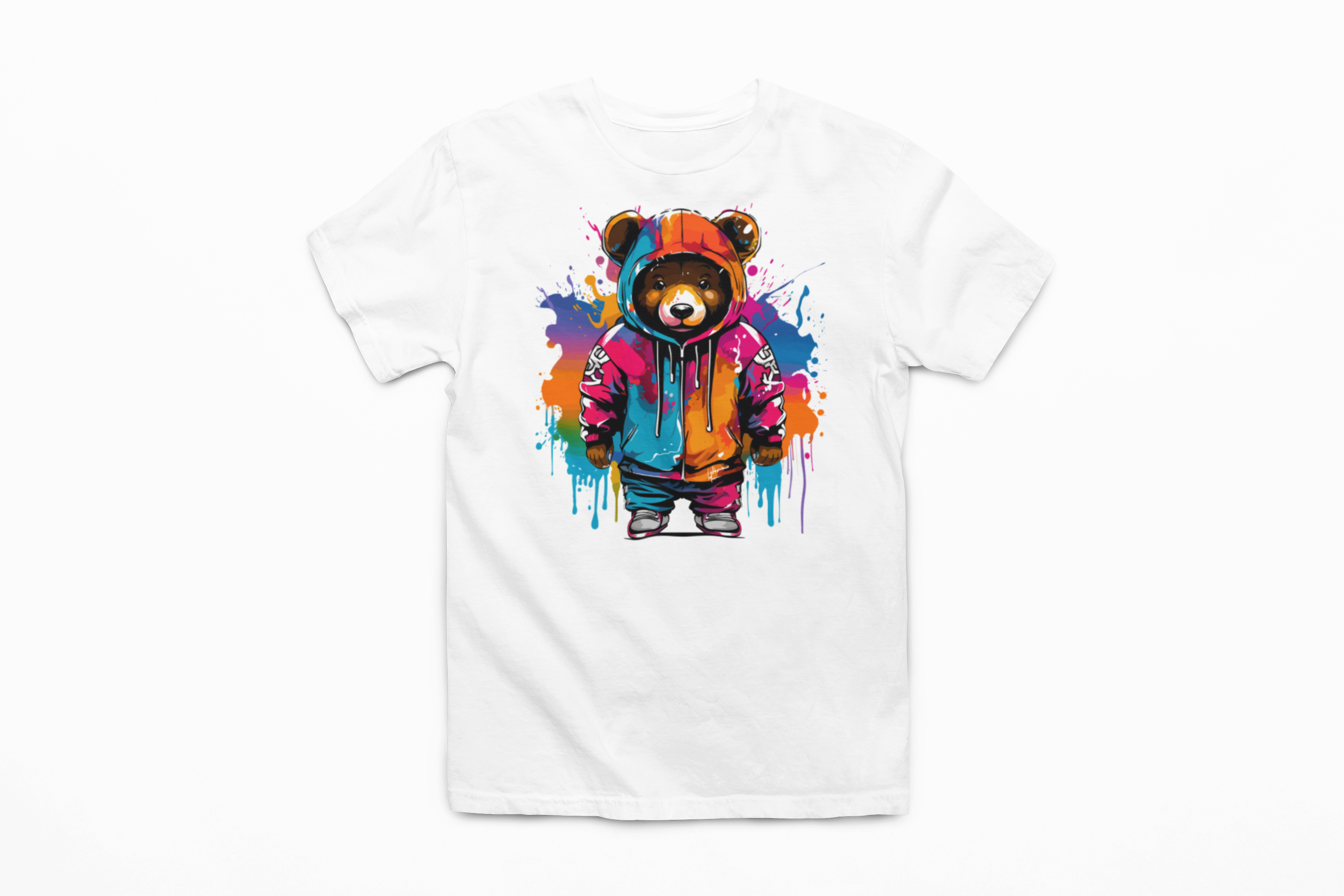 Bear In Rainbow Hoodie